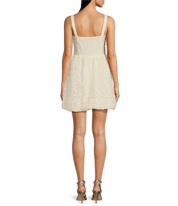 Layered With Love Eloise Soutache Lace Square Neck Sleeveless Bubble Hem Mini Dress Product Image