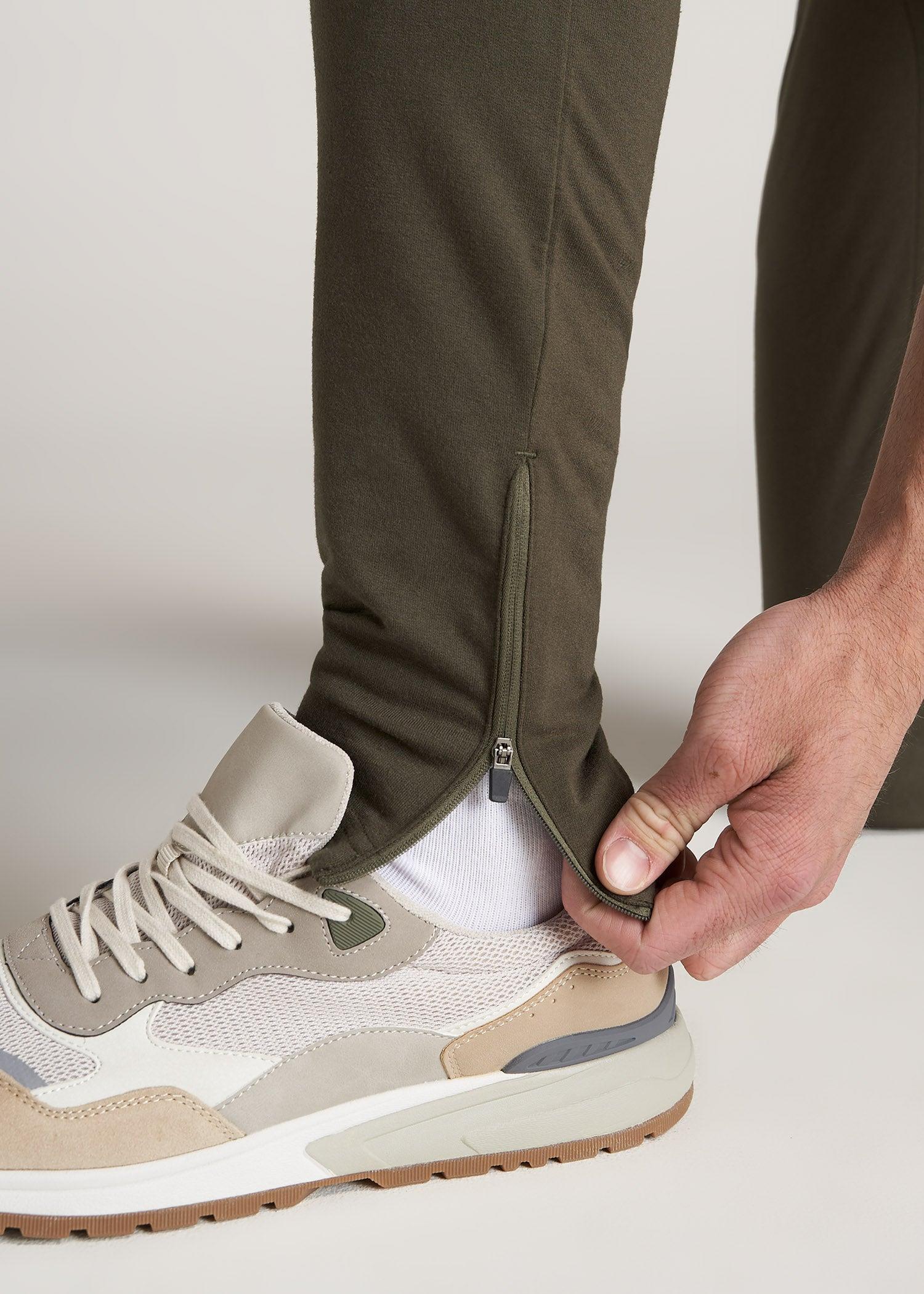 SLIM-FIT Lightweight French Terry Joggers for Tall Men in Camo Green Product Image