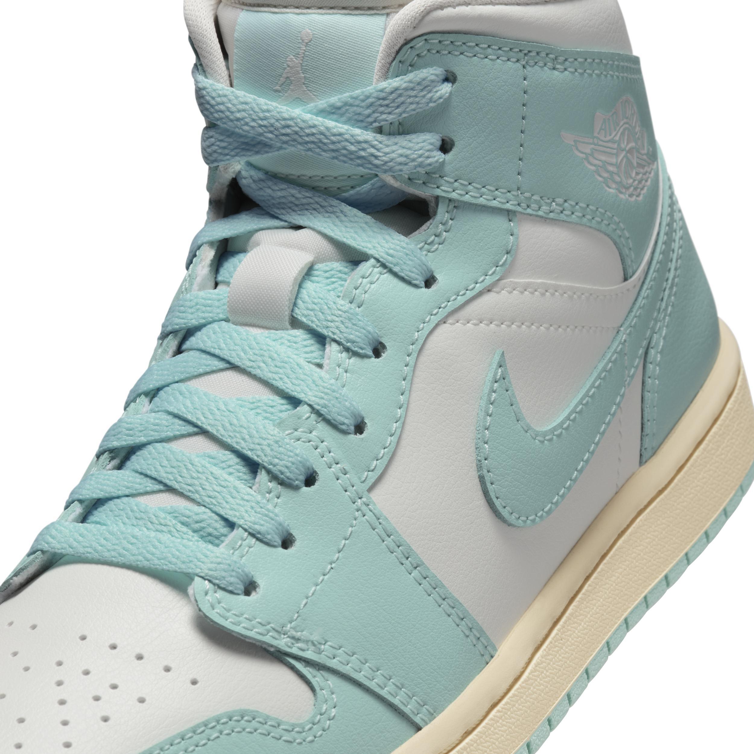 Jordan Womens Jordan AJ 1 Mid - Womens Basketball Shoes Light Dew/Sail/Muslin Product Image