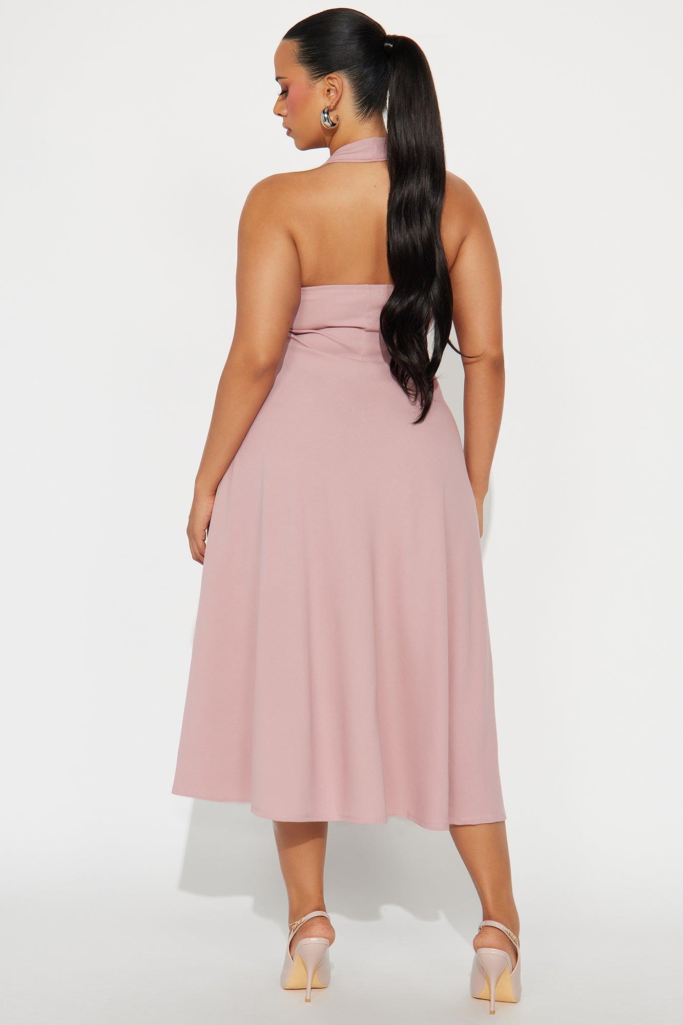 Alena Halter Midi Dress - Mauve Product Image