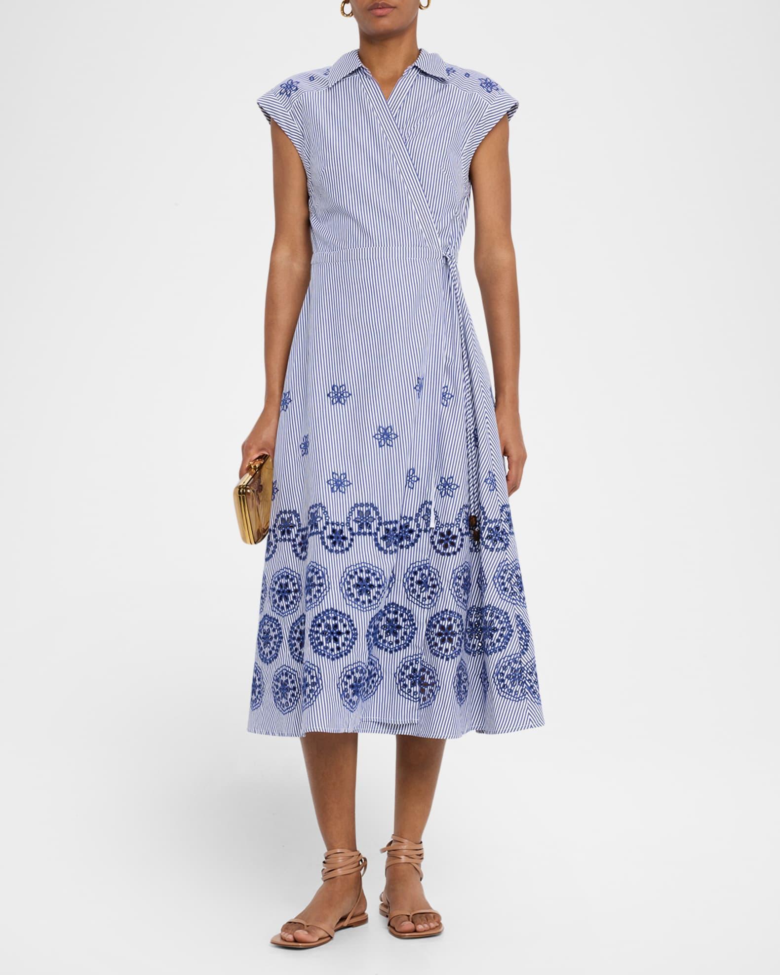 Shivon Embroidered A-Line Wrap Dress Product Image