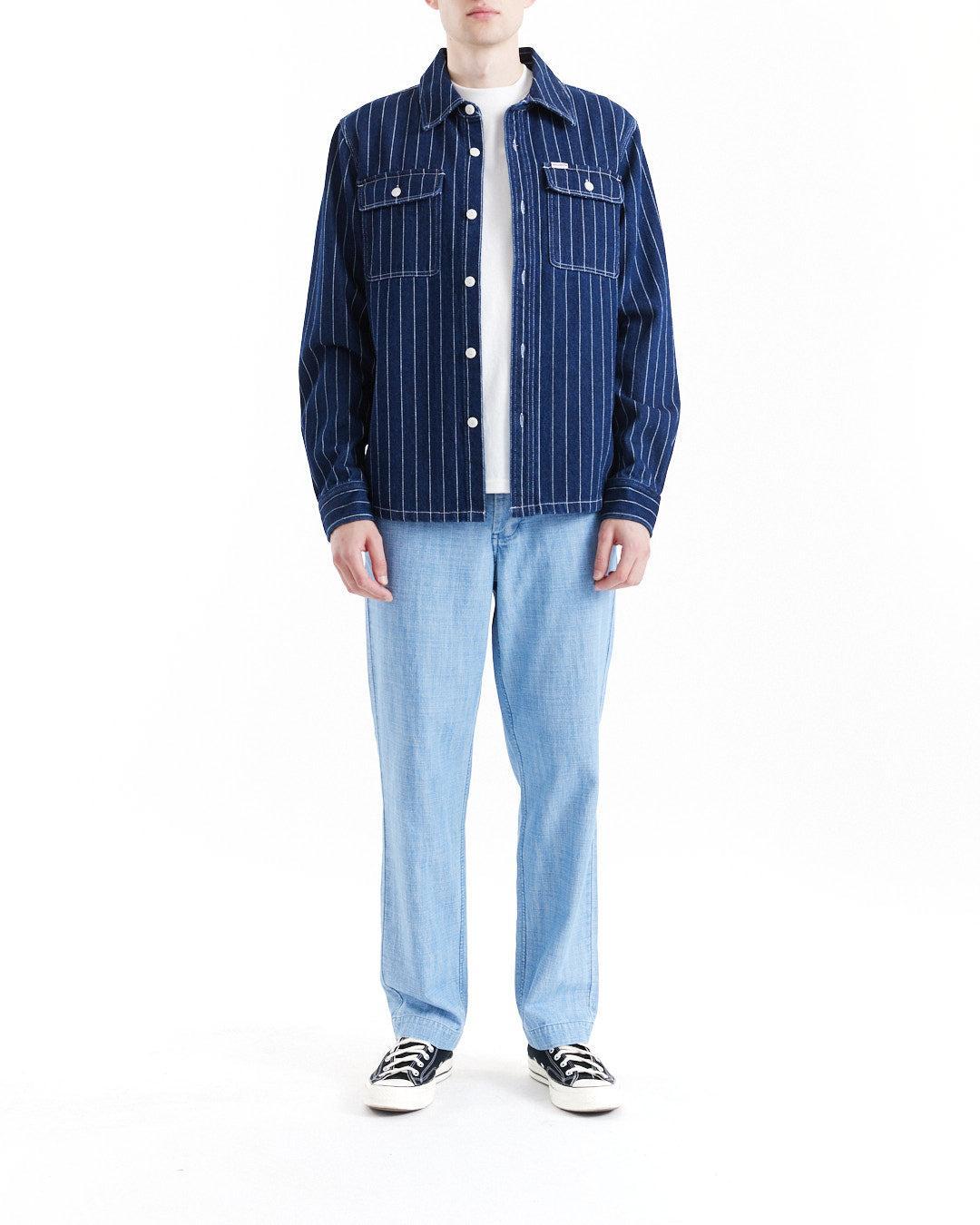 Vacay Stripe Denim Shirt - Indigo Product Image