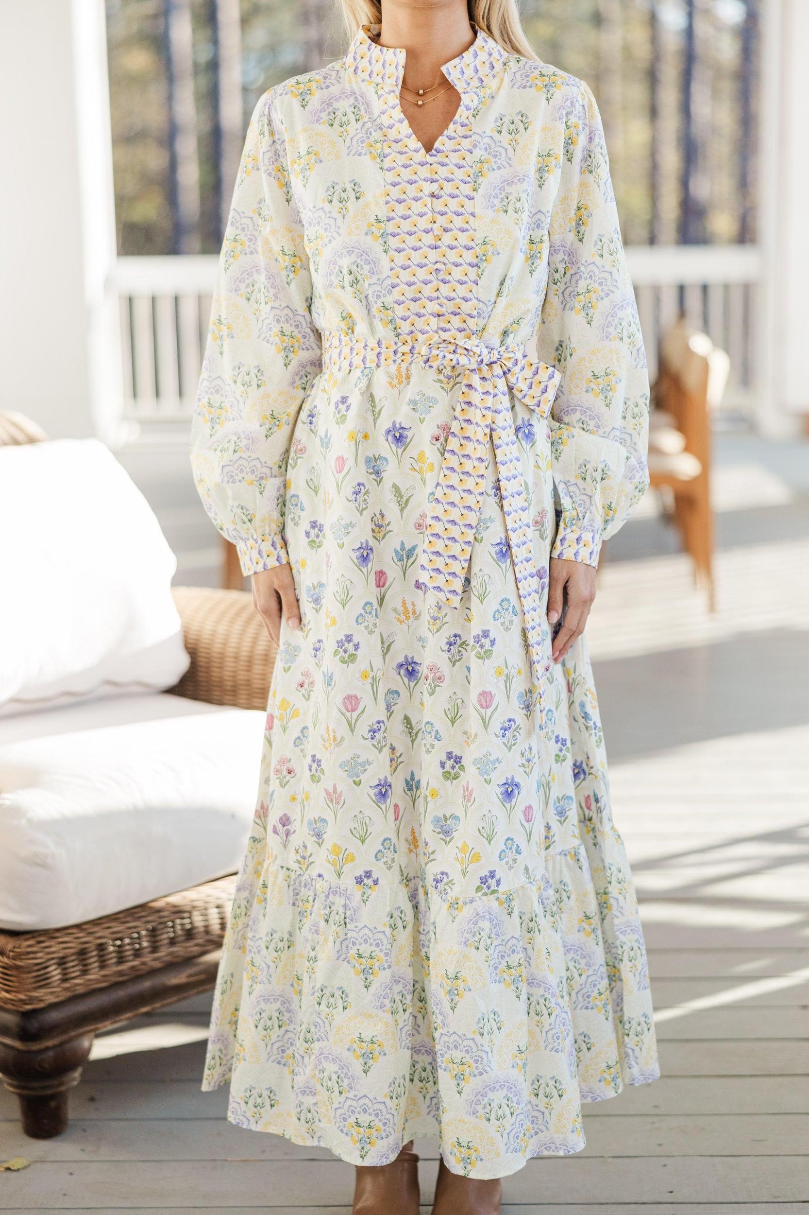 Came To Play Yellow Floral Maxi Dress Female Product Image