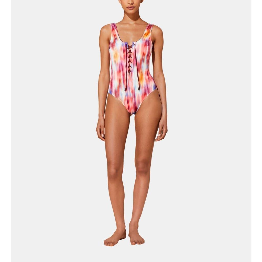 Womens Fox Lace-Up One-Piece Swimsuit Product Image