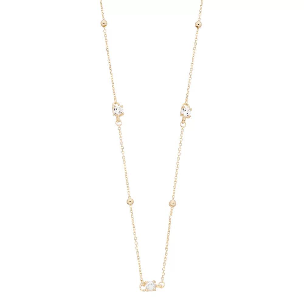 Au Naturale 14k Gold White Topaz Bead Necklace, Women's, Size: 17" Product Image