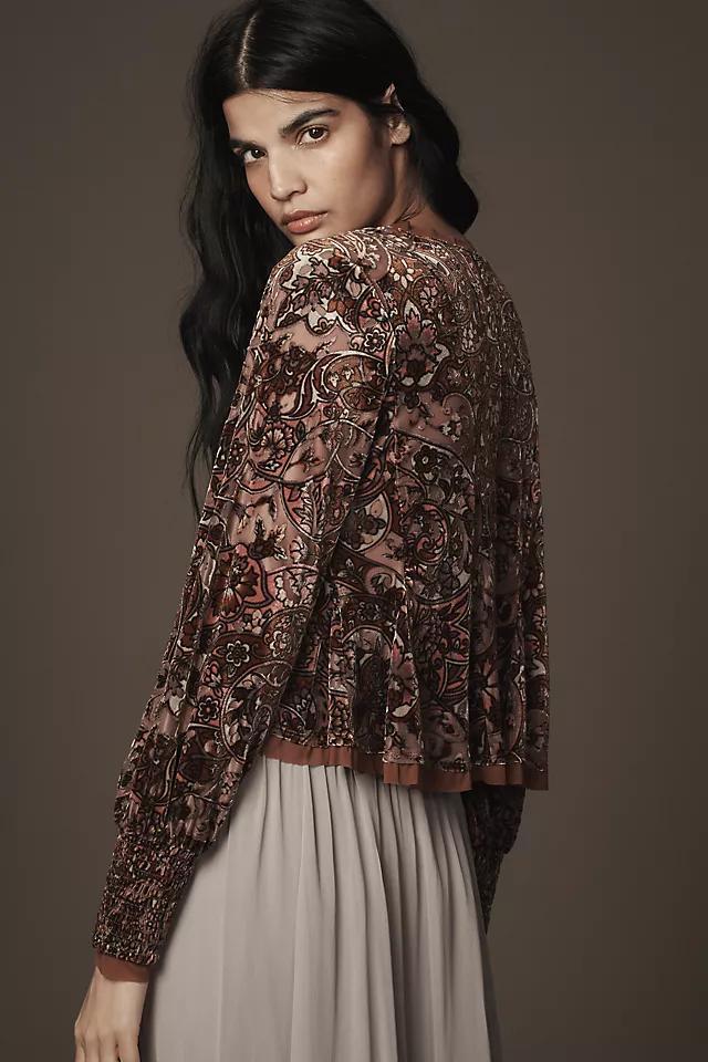 By Anthropologie Swing Velvet Peasant Top Product Image