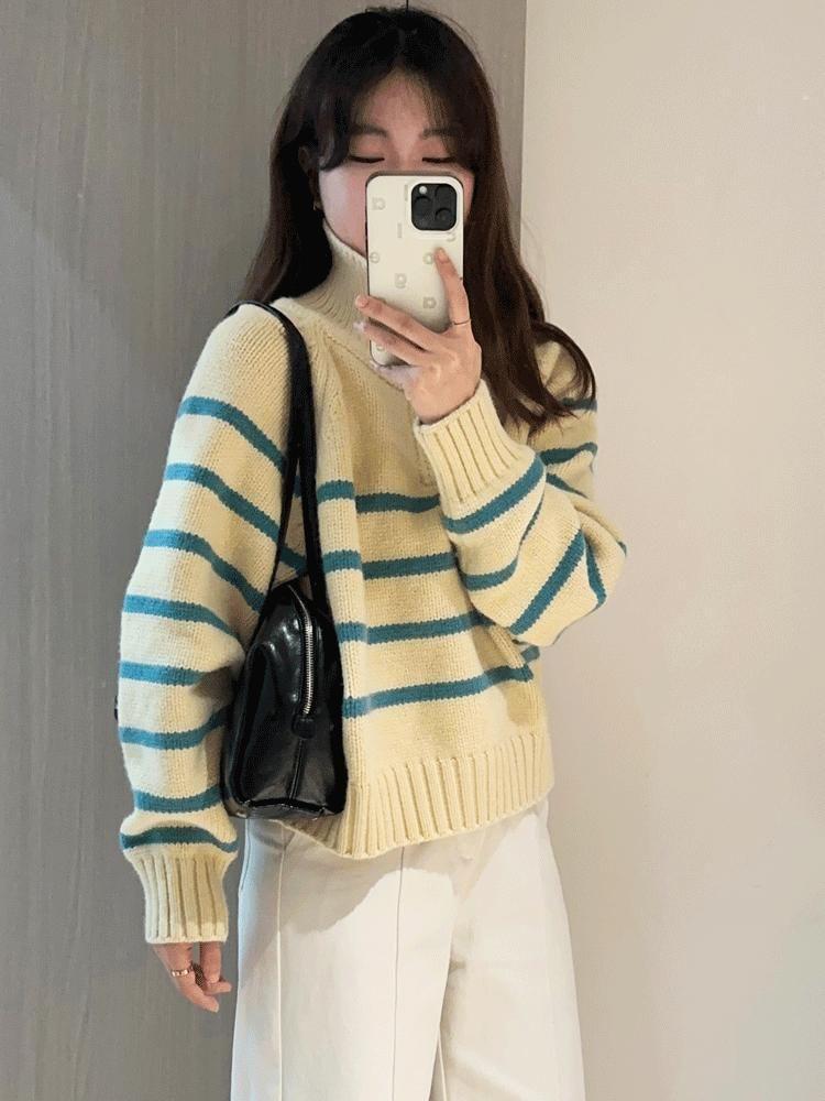 Raglan-Sleeve Striped Sweater Product Image