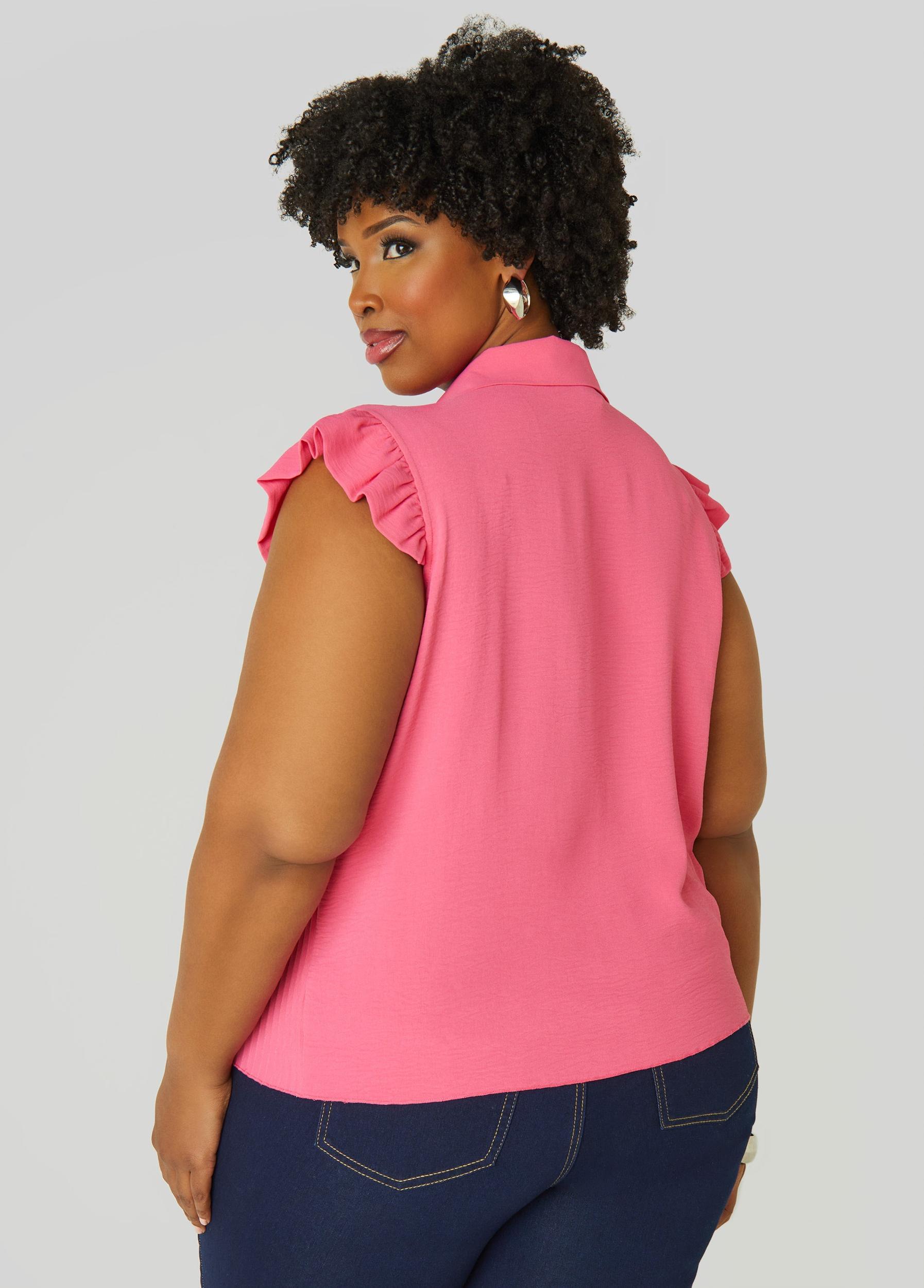 Pleated Tie Front Shirt Product Image