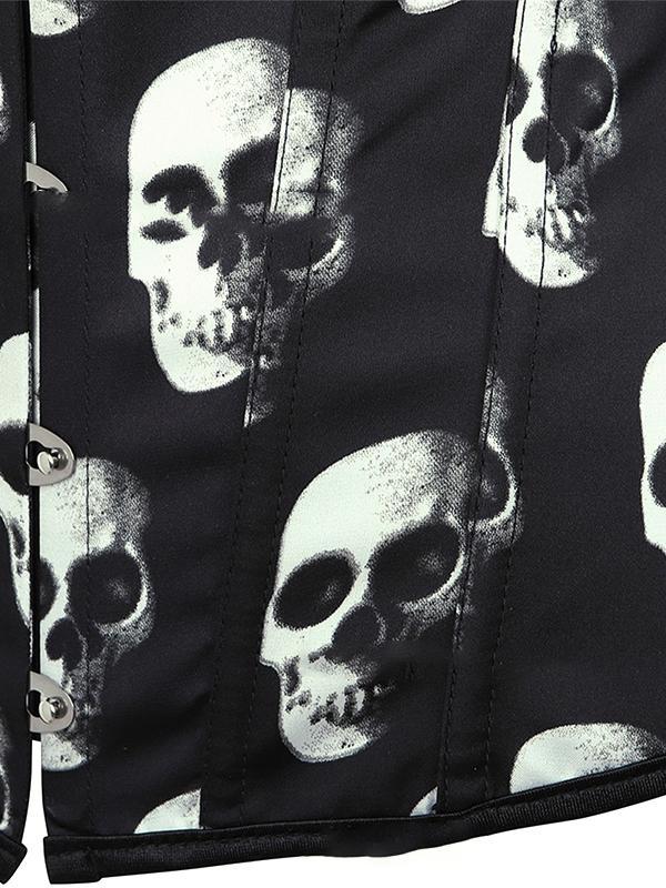Skull Print Body Sculpting Corset Top Product Image