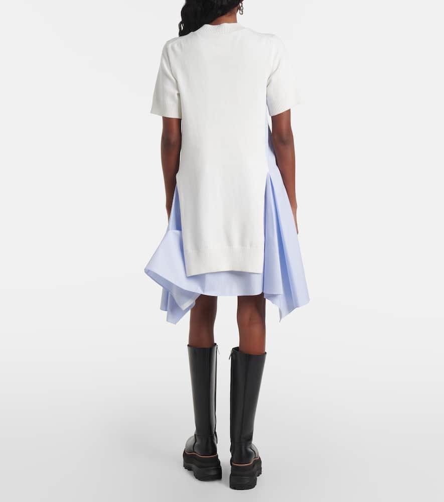 SACAI Striped Cotton-blend Poplin Midi Dress In Off White×l/blue Stripe Product Image