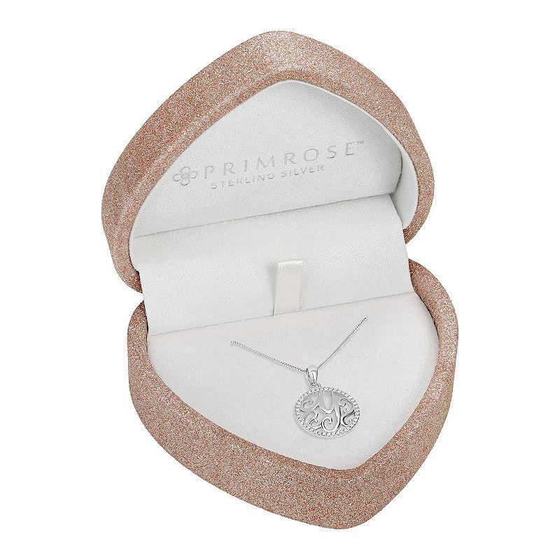PRIMROSE Sterling Silver Cubic Zirconia Initial Pendant Necklace, Women's, Size: 18", Sterling Silver Q Product Image