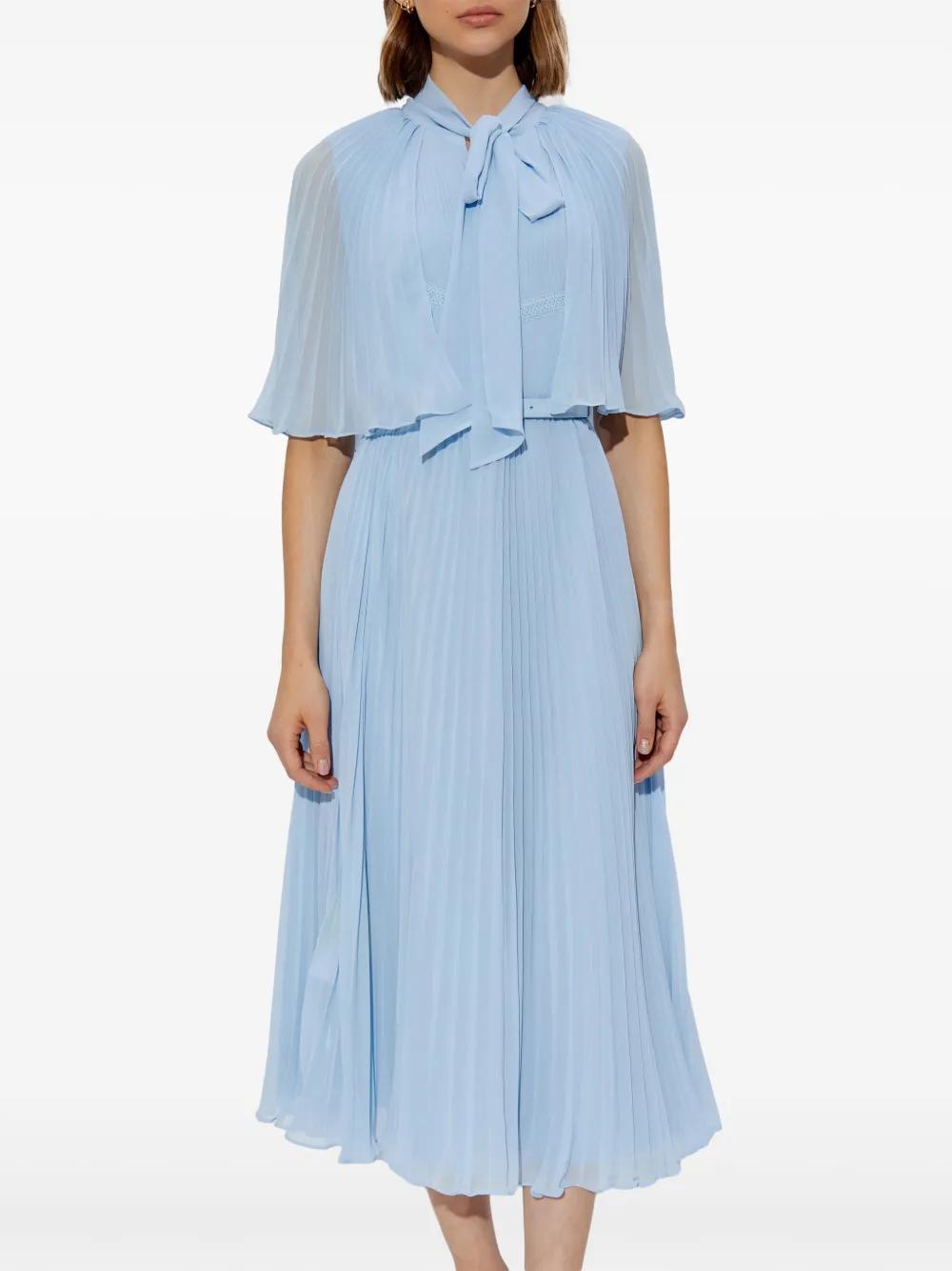 chiffon cape midi dress Product Image