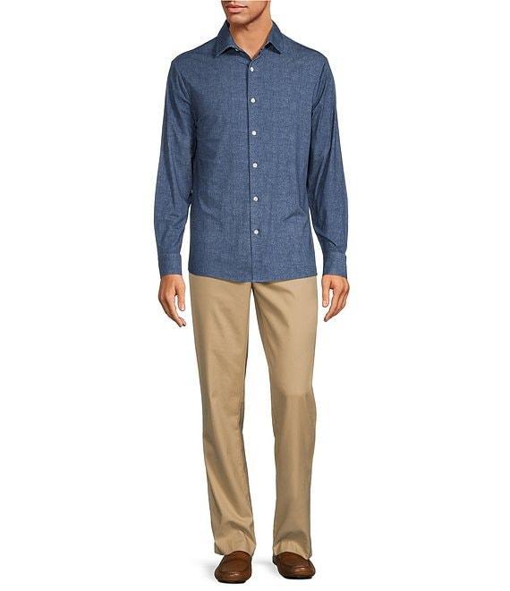 Hart Schaffner Marx State Street Essentials Albini 4FLEX Long Sleeve Solid Coat Front Shirt Product Image