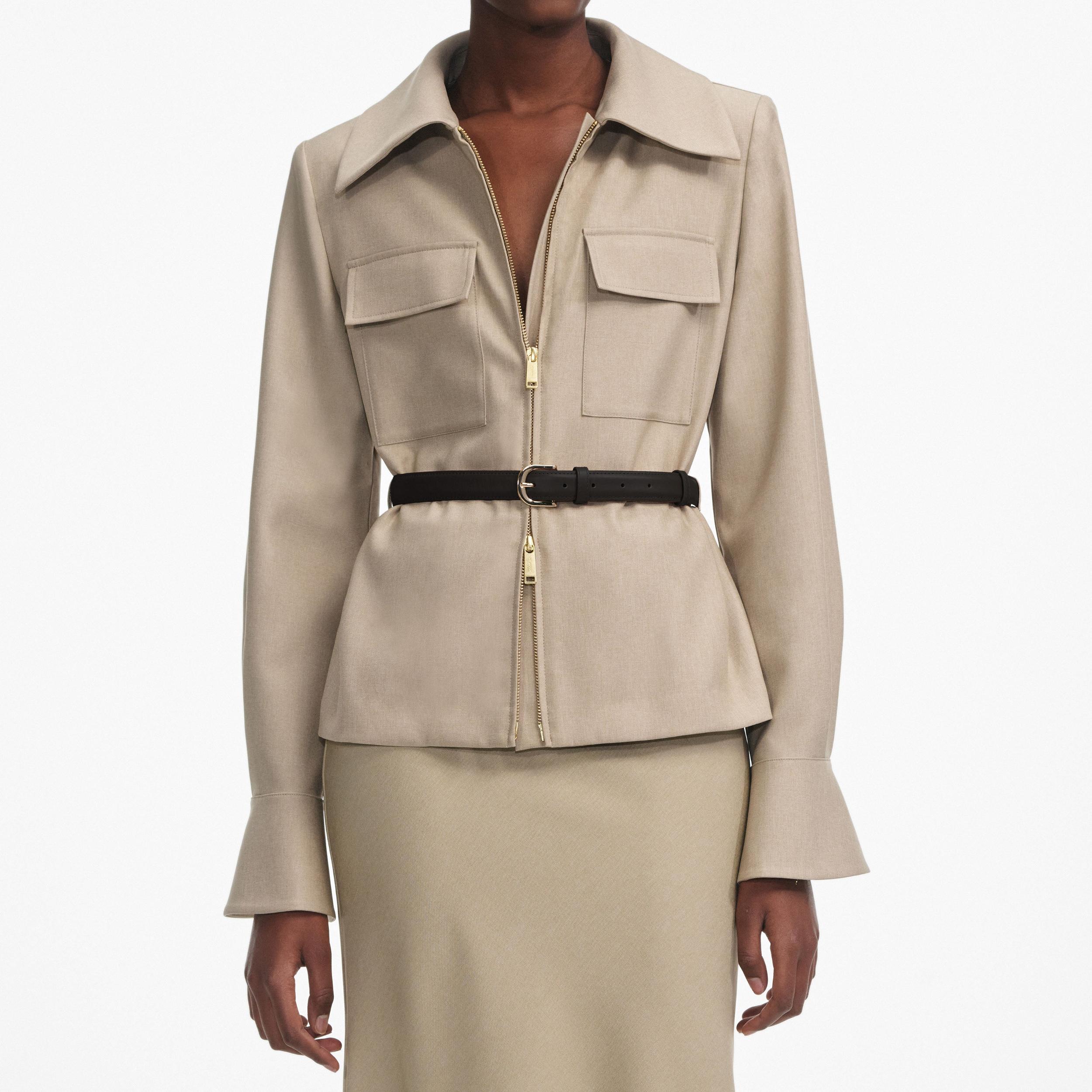 Beige Twill Maxi Dress Product Image