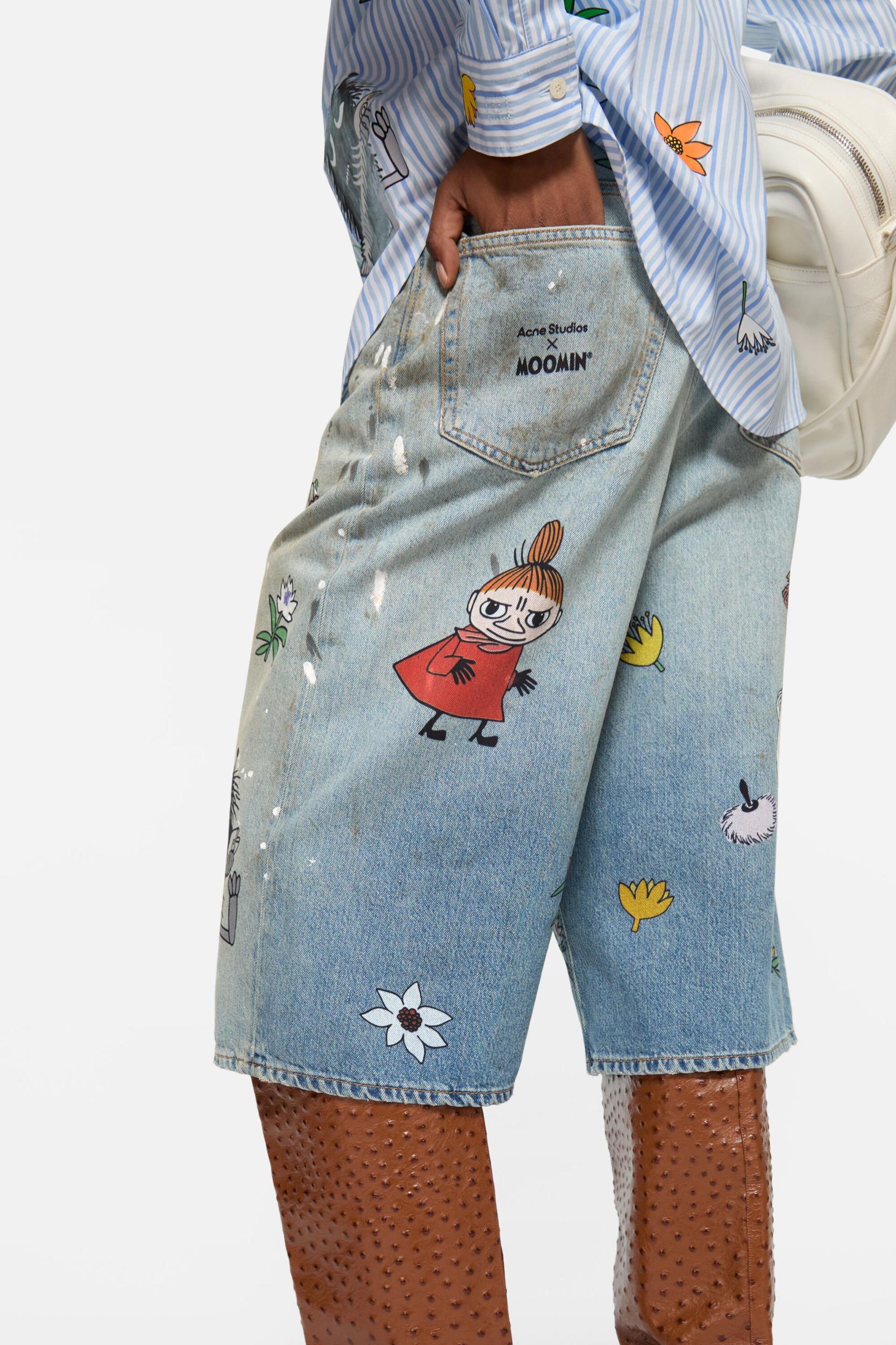 Denim shorts - Loose fit Acne Studios x Moomin Product Image