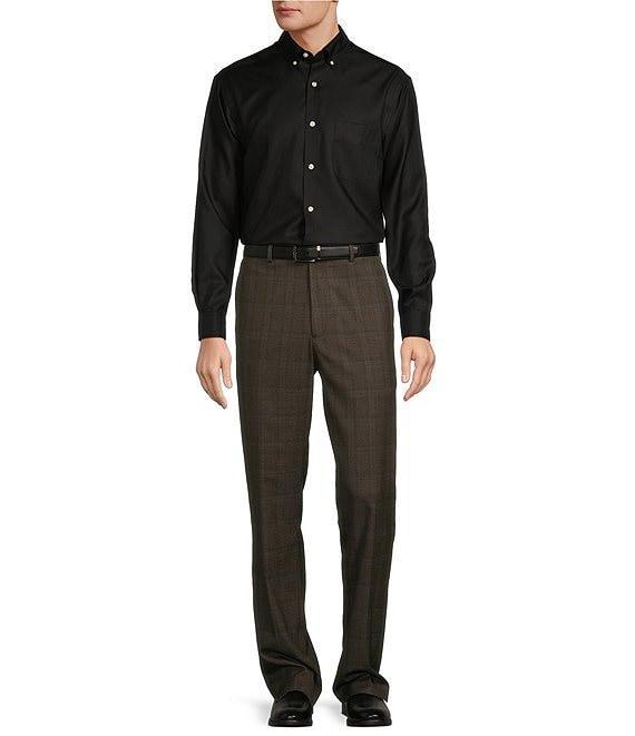 TravelSmart Classic Fit Flat Front Plaid Chino Pants Product Image