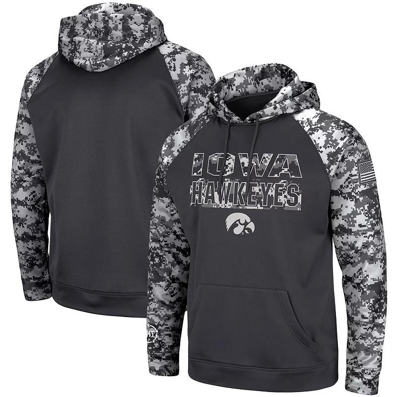 Mens Colosseum Charcoal Cal Bears OHT Military Appreciation Digital Camo Pullover Hoodie Product Image