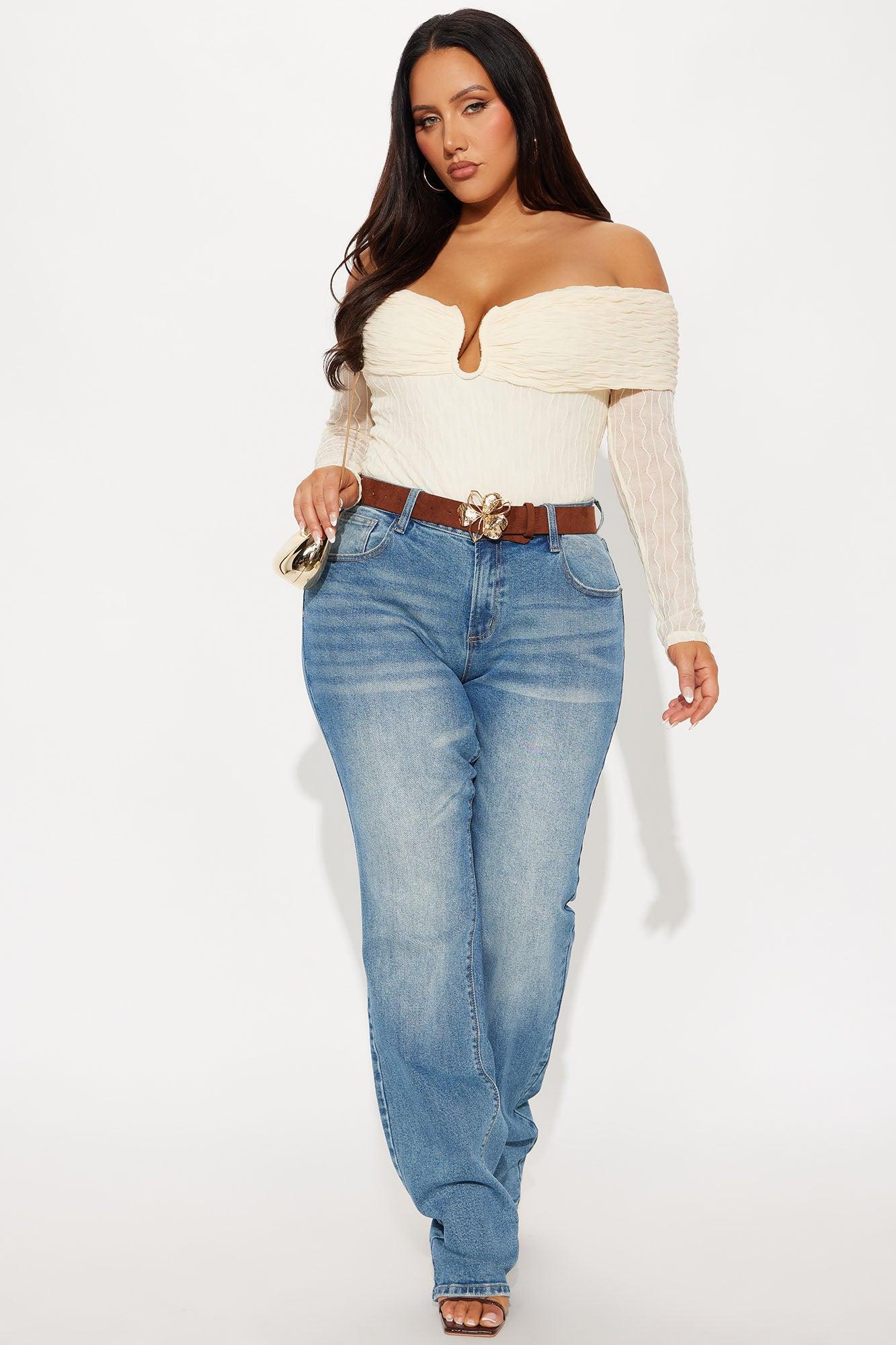 Olive Off Shoulder Bodysuit - Ivory Product Image