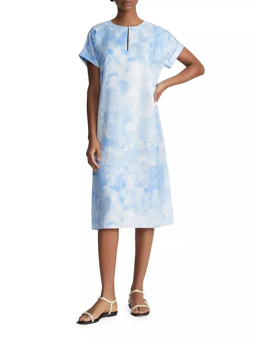 Floral Cuffed Short-Sleeve Dress Product Image