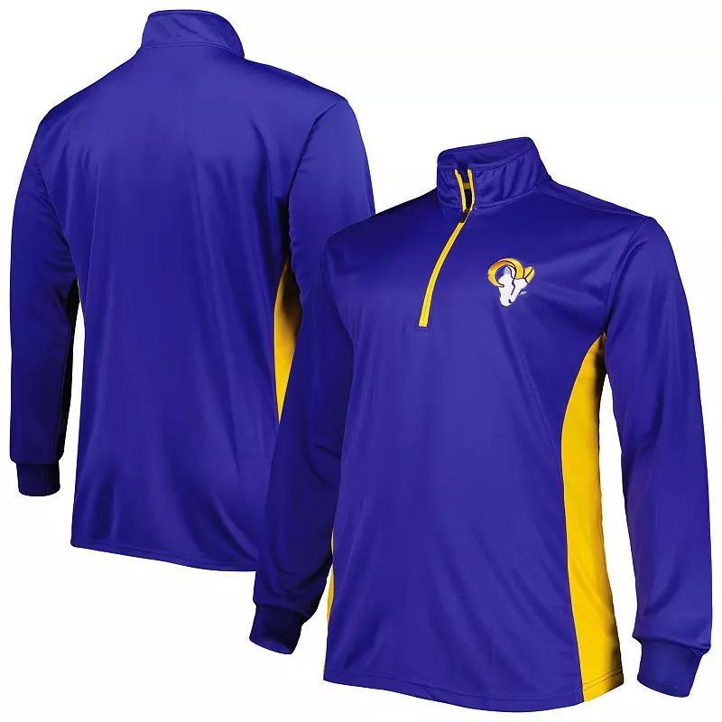 Men's Royal Los Angeles Rams Big & Tall Quarter-Zip Top, Size: 4XB, Blue Product Image