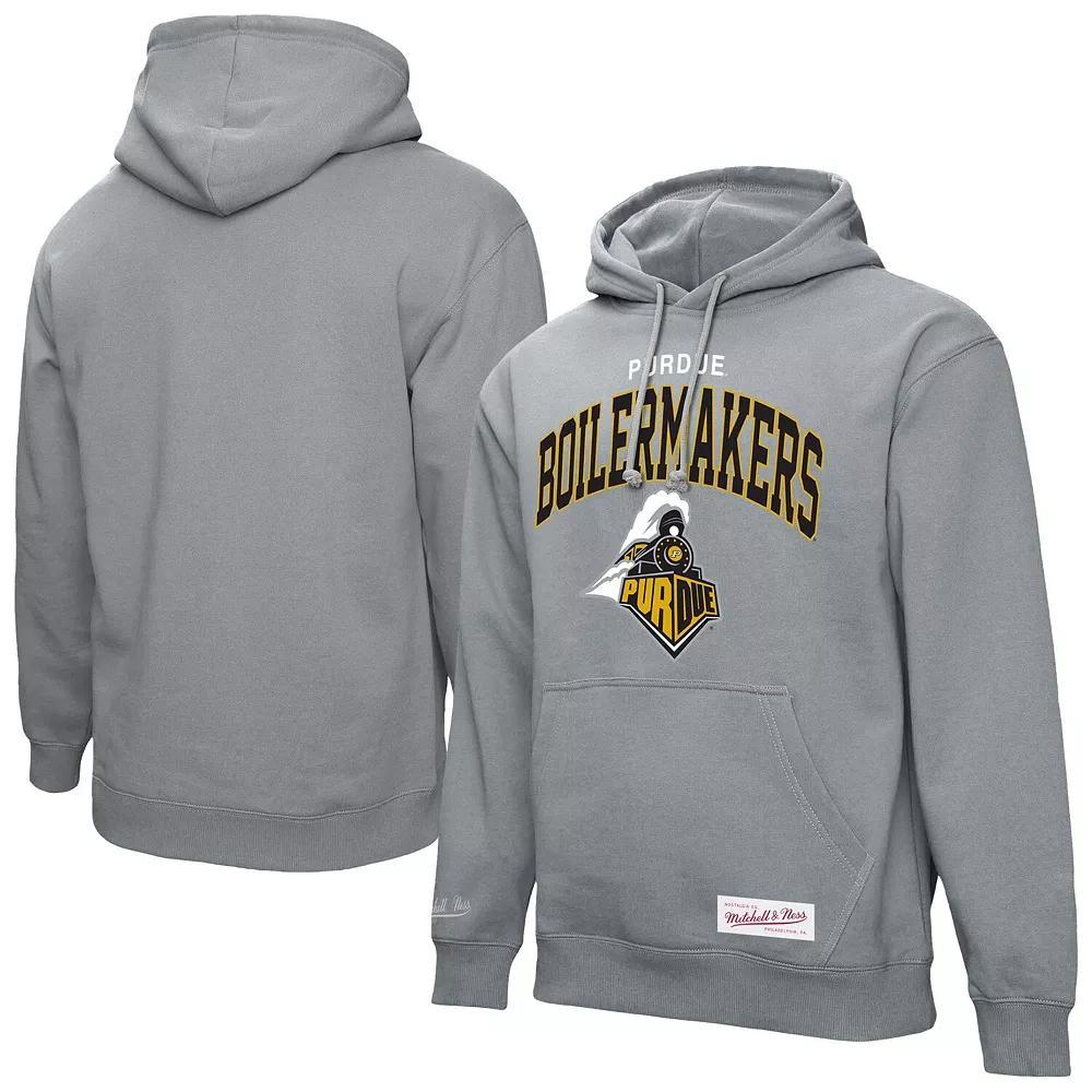 Men's Mitchell & Ness  Heather Gray Purdue Boilermakers Classic Arch Pullover Hoodie, Size: XL, Grey Product Image