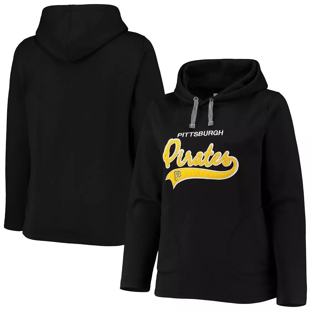 Women's Soft as a Grape Black Pittsburgh Pirates Plus Size Side Split Pullover Hoodie, Size: 1XL Product Image