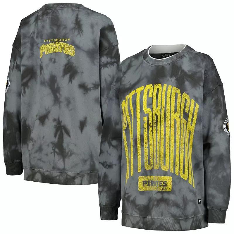 Women's The Wild Collective Charcoal Pittsburgh Pirates Overdyed Pullover Sweatshirt, Size: XL Product Image
