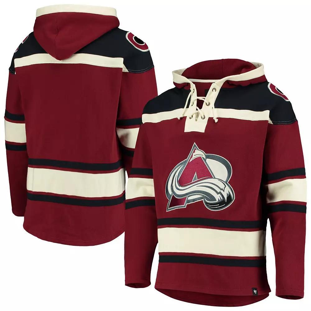 Men's '47 Burgundy Colorado Avalanche Superior Lacer Pullover Hoodie, Size: 2XL, Med Re Product Image