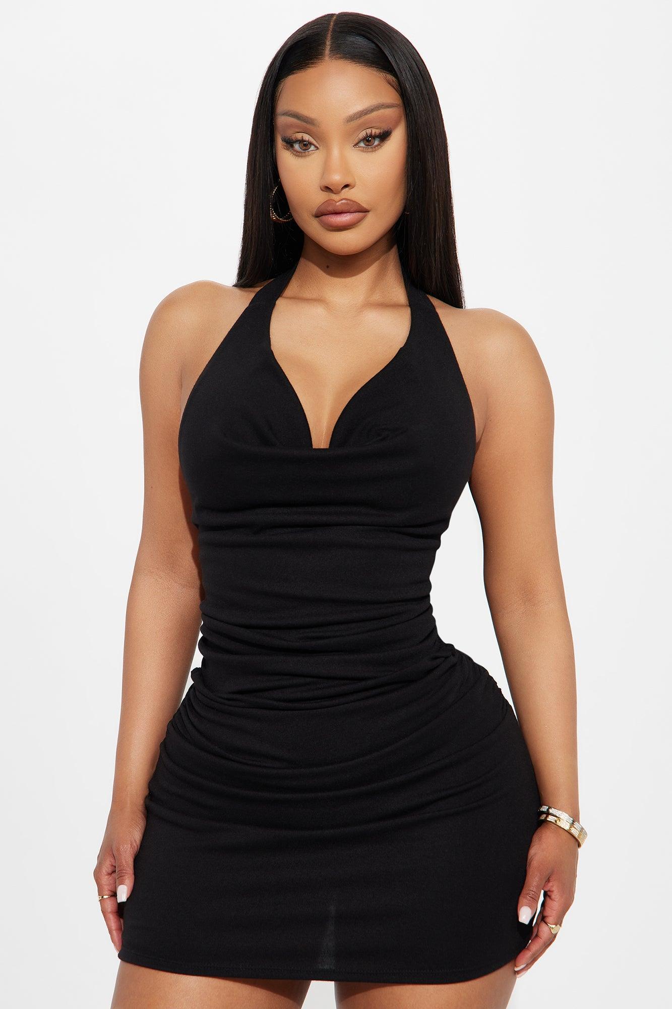 Jax Double Lined Mini Dress - Black Product Image
