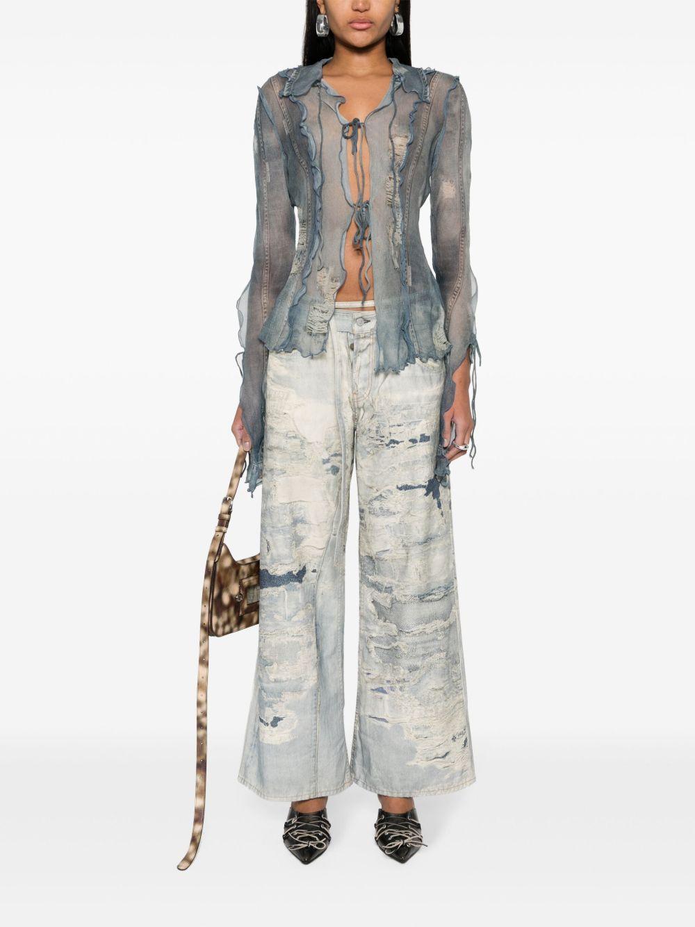 low-waist flared trousers Product Image