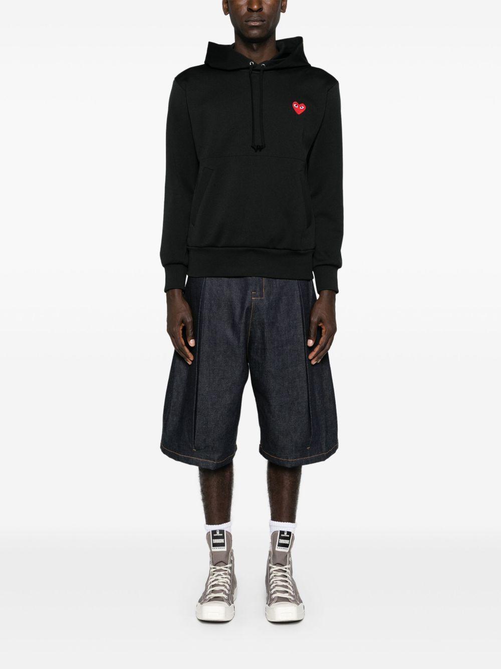 heart-print pullover hoodie Product Image