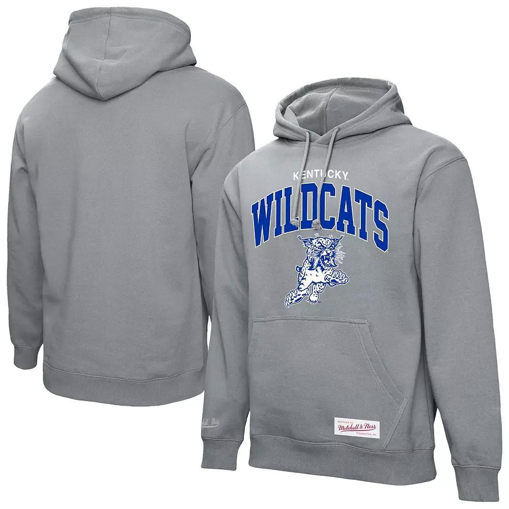 Men's Mitchell & Ness  Heather Gray Kentucky Wildcats Classic Arch Pullover Hoodie, Size: Medium, Grey Product Image