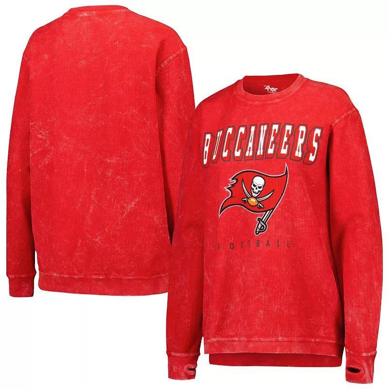 Women's G-III 4Her by Carl Banks Red Tampa Bay Buccaneers Comfy Cord Pullover Sweatshirt, Size: Medium Product Image