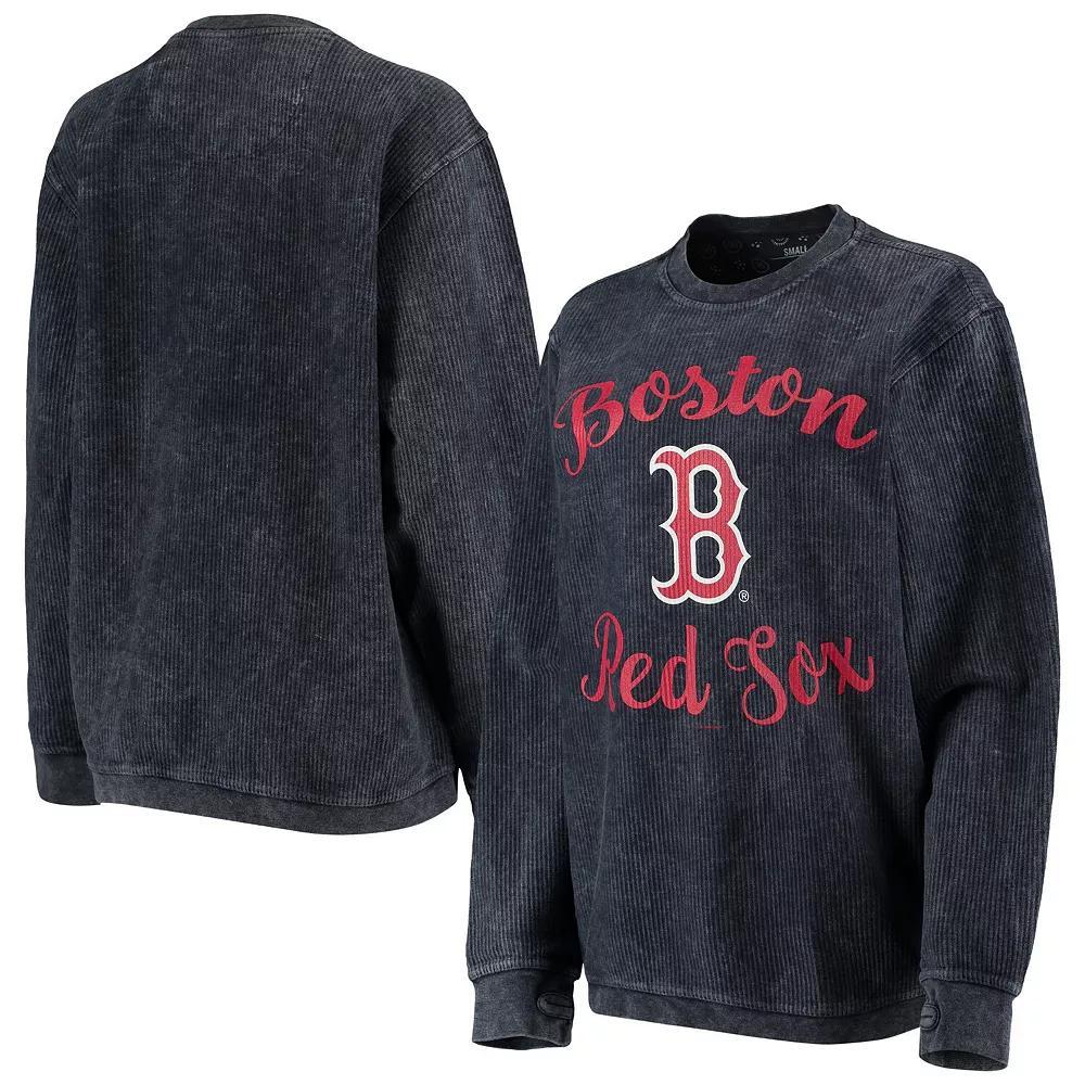 Womens G-III 4Her by Carl Banks Boston Red Sox Script Comfy Cord Pullover Sweatshirt Blue Product Image