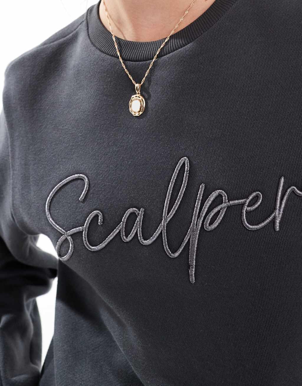 Scalpers Emb Sweater In Gray   Product Image