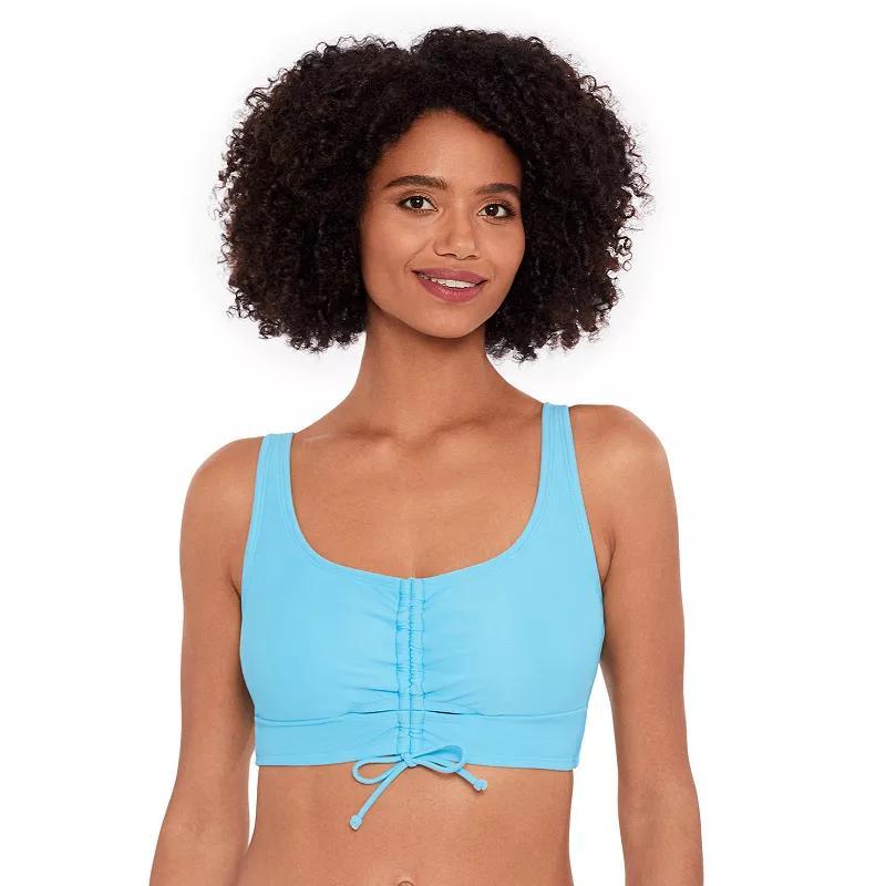 Women's Eco Beach Longline Scoopneck Tie Front Bikini Top, Size: Large, Kelpforest Product Image