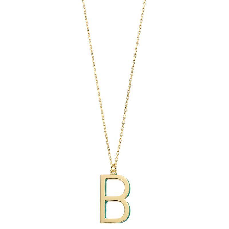 City Luxe Gold Tone Initial Charm Pendant Necklace, Womens Gold Tone A Product Image
