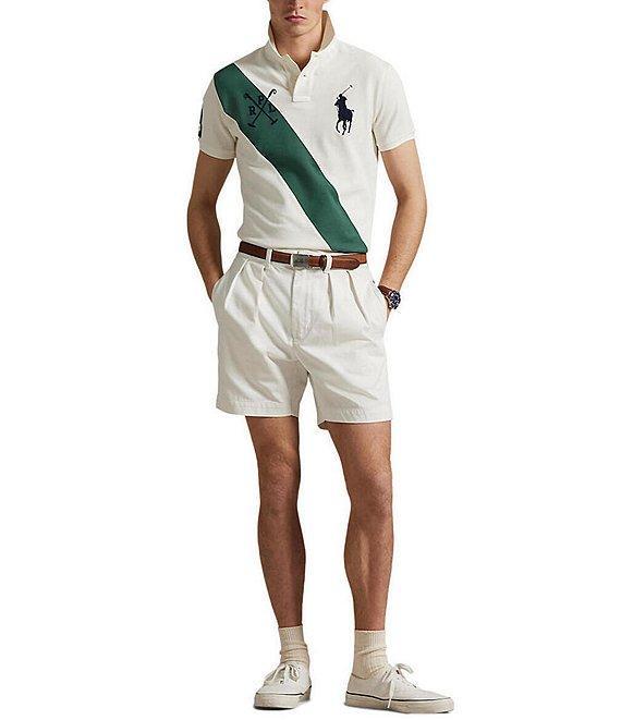 Polo Ralph Lauren Classic Fit Big Pony Diagonal Stripe Mesh Short Sleeve Polo Shirt Product Image