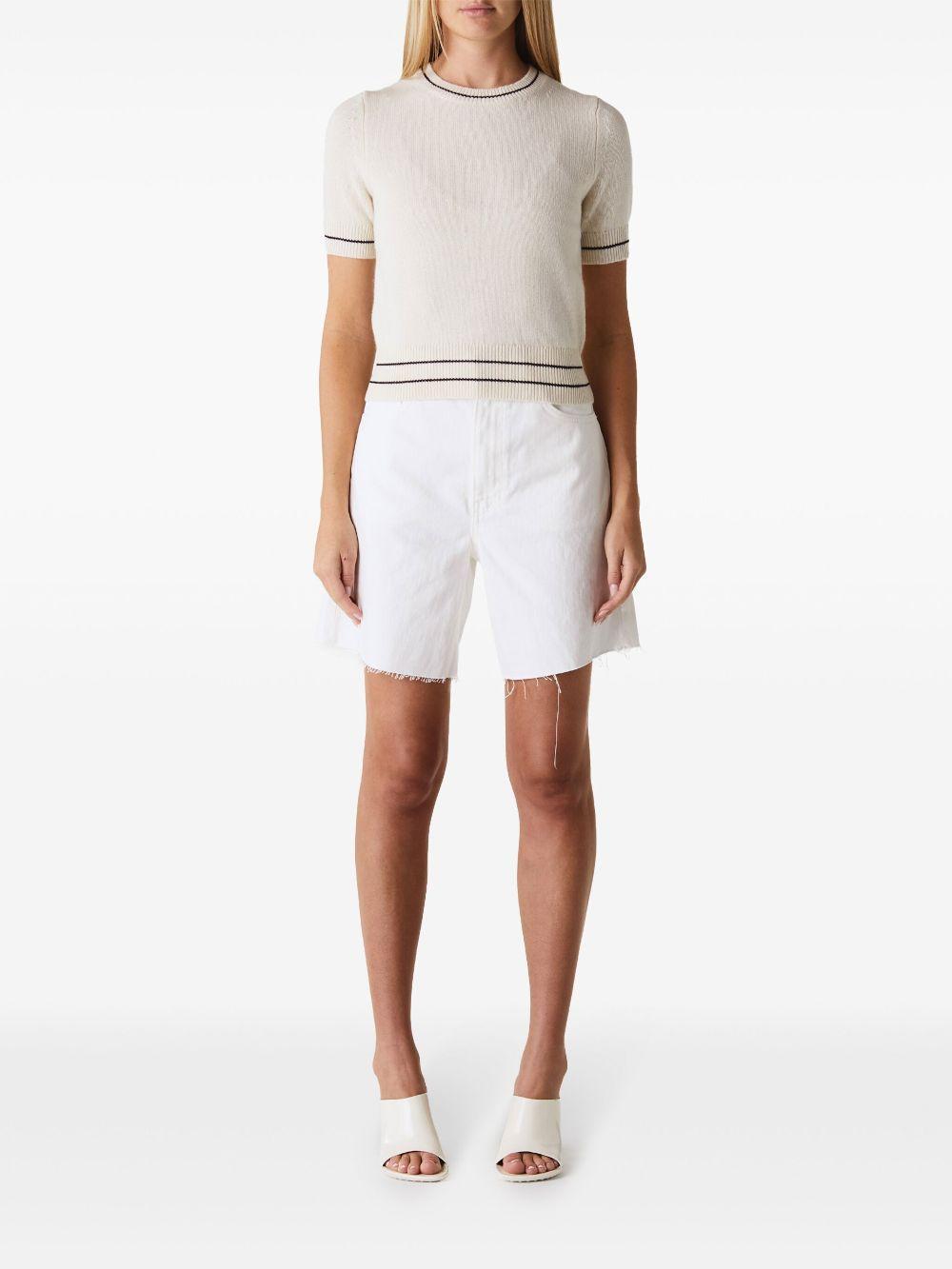 NILI LOTAN Russel Denim Short In White Product Image