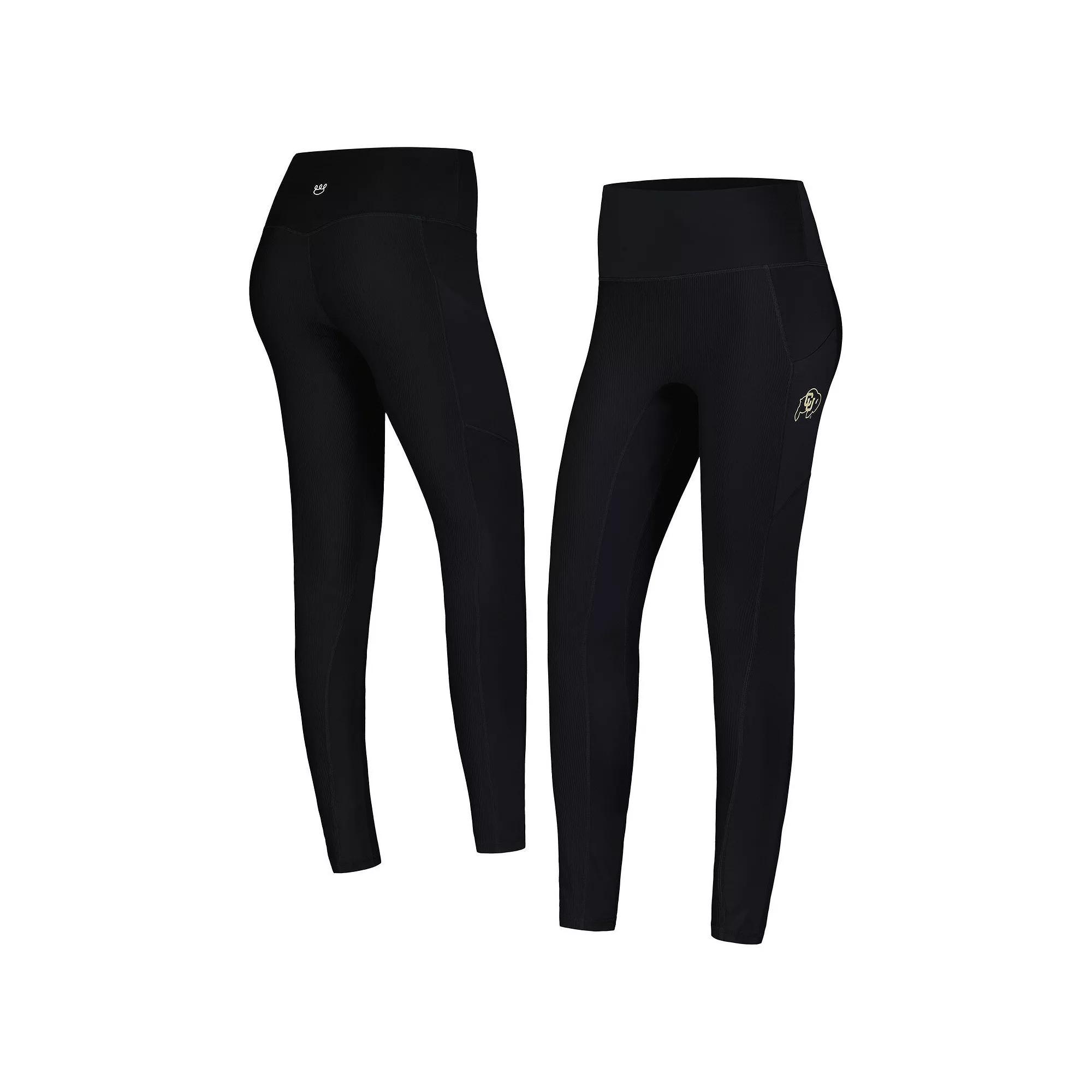 Women's KadyLuxe  Black Colorado Buffaloes 7/8 Mixed Media Pocket iLeggings, Size: 2XL Product Image