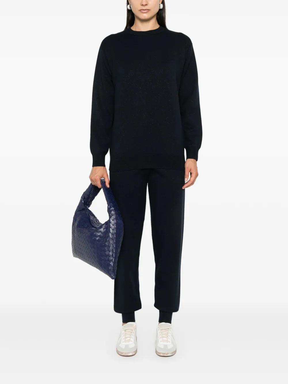 FABIANA FILIPPI Glittered Knitted Track Pants In Blue Product Image