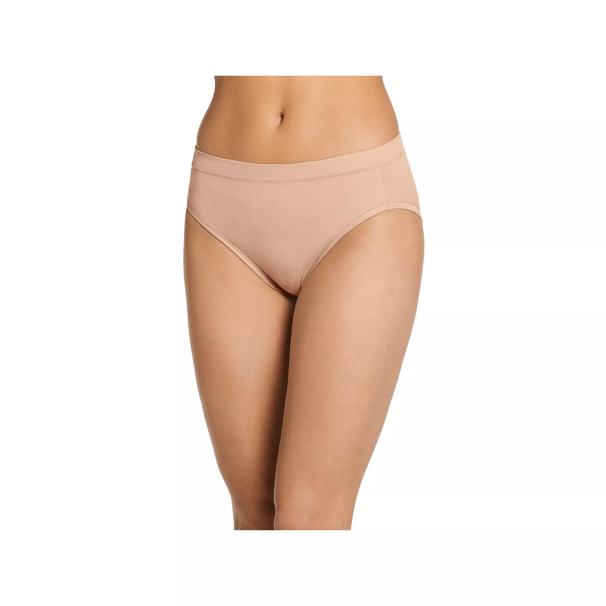 Women's Jockey® Cotton Stretch Hi-Cut Panty 1555, Just Past Black Product Image