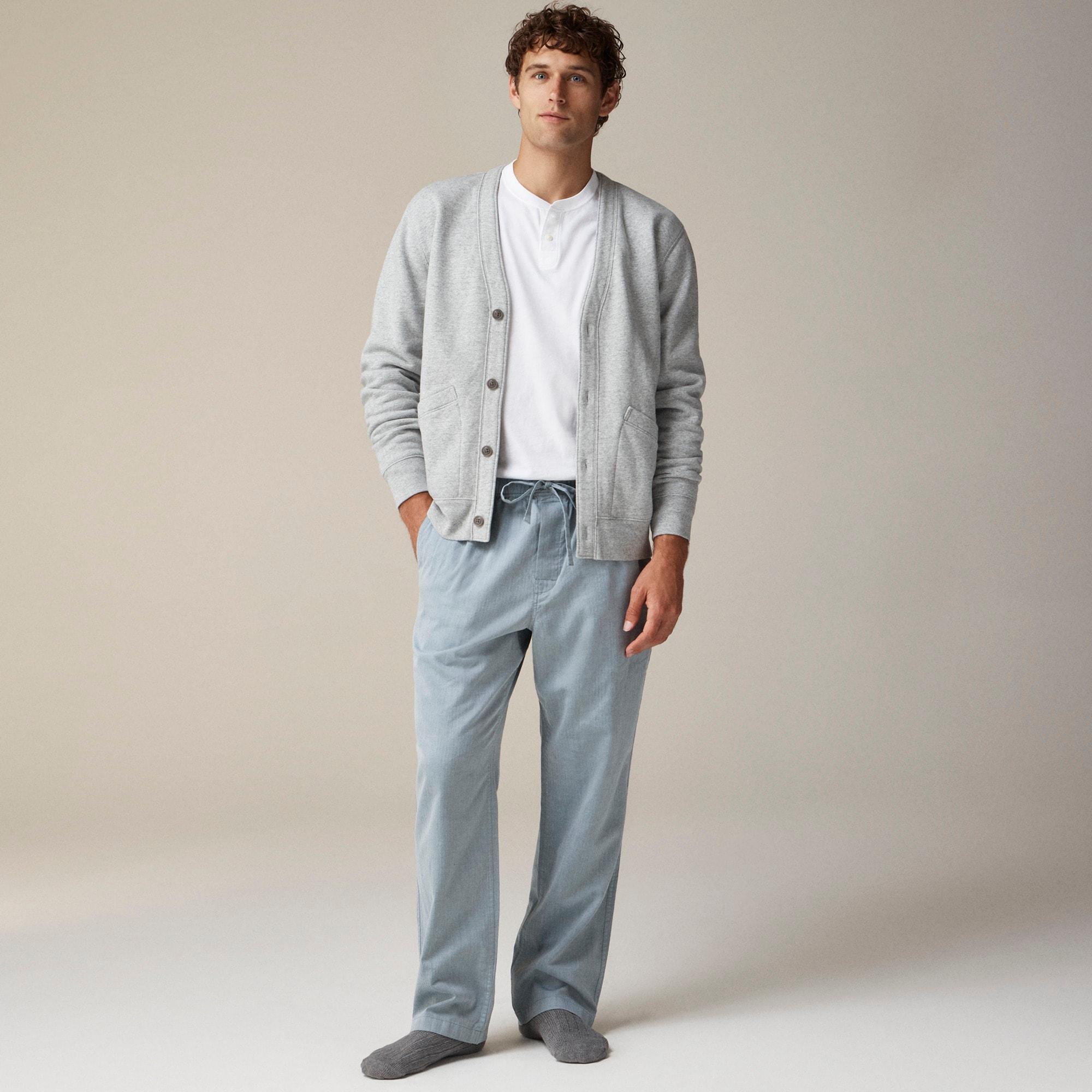 Pajama pant in cotton herringbone Product Image