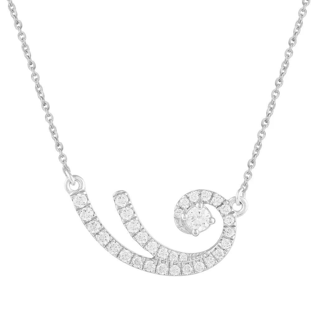 Royal Aura Sterling Silver 1/3 Carat T.W. Diamond Spiral Necklace, Women's, Size: 18" Product Image