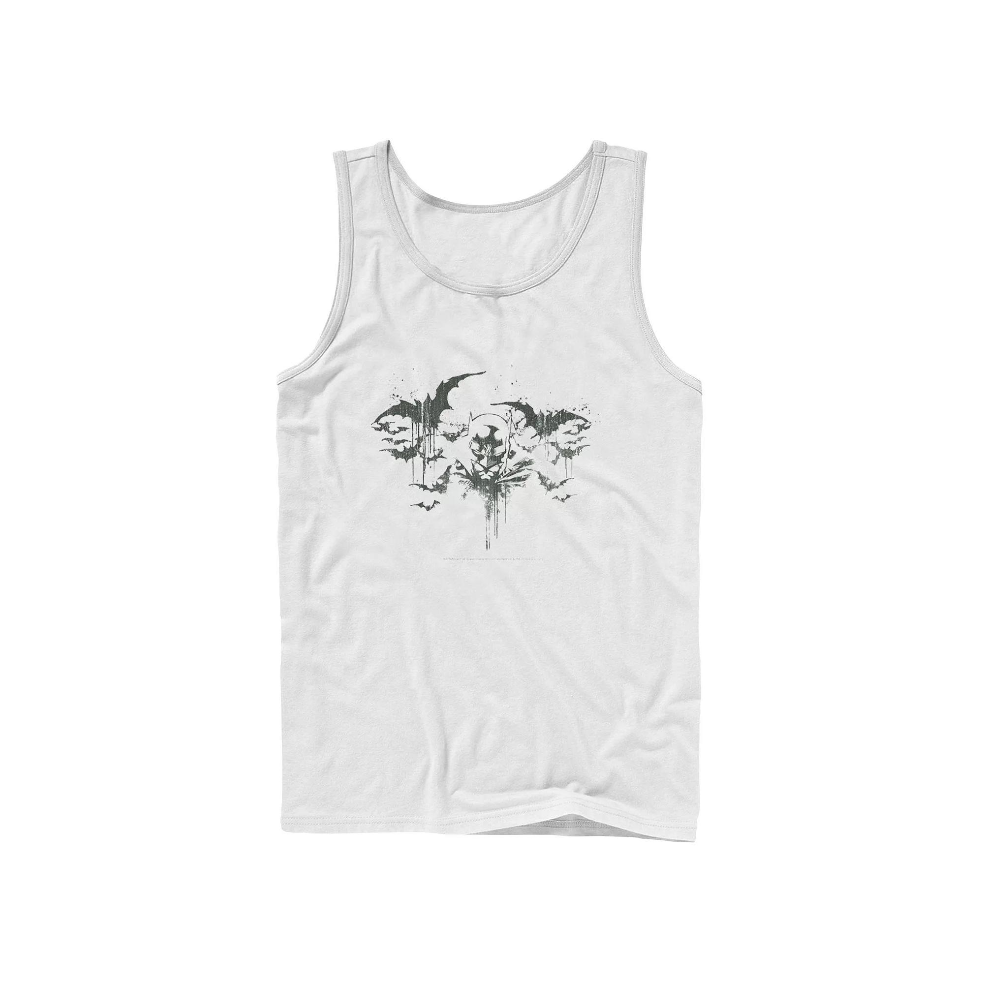 Mens DC Comics Batman Ink Bat Logo Tank Top Product Image