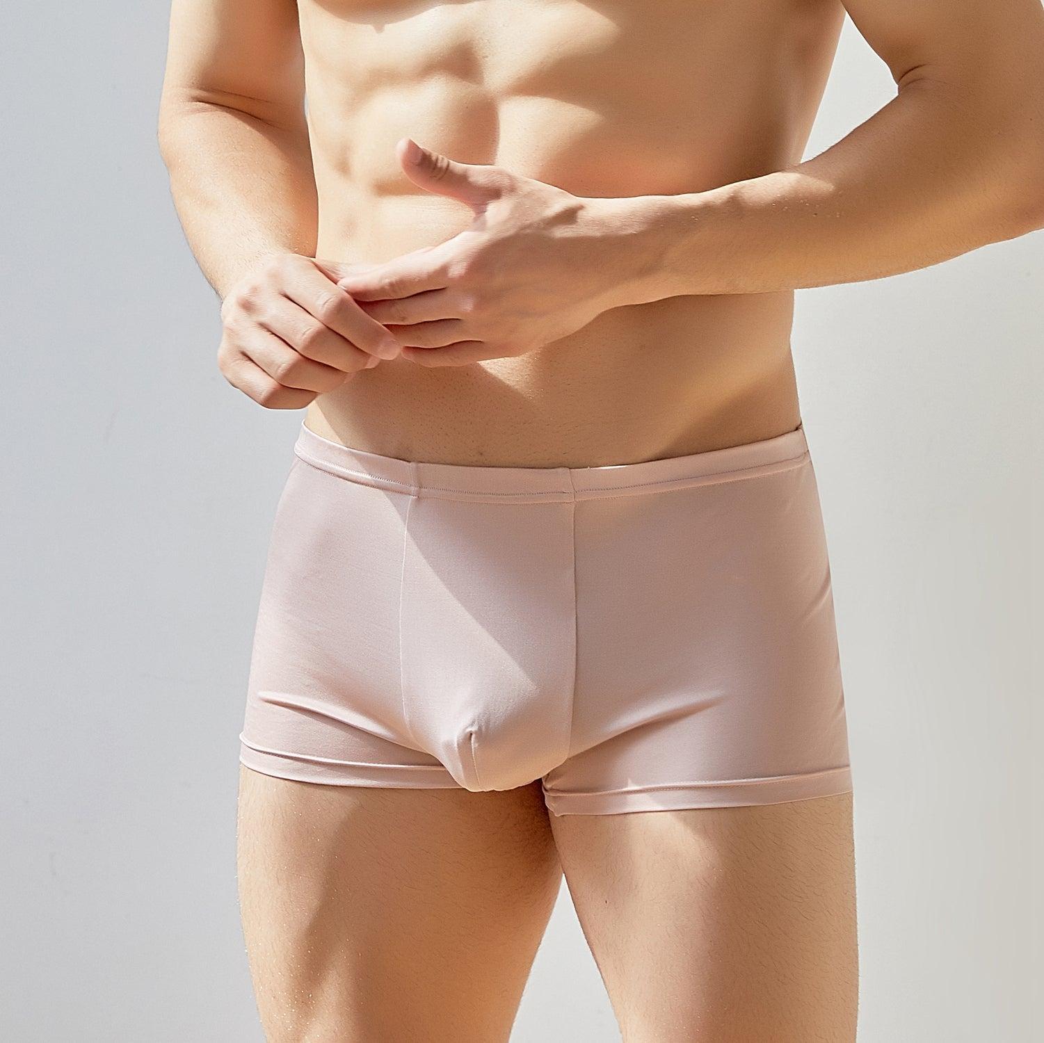Black Pure Mulberry Silk Men's Trunks | Low Rise | 19 Momme | Soar Collection Product Image