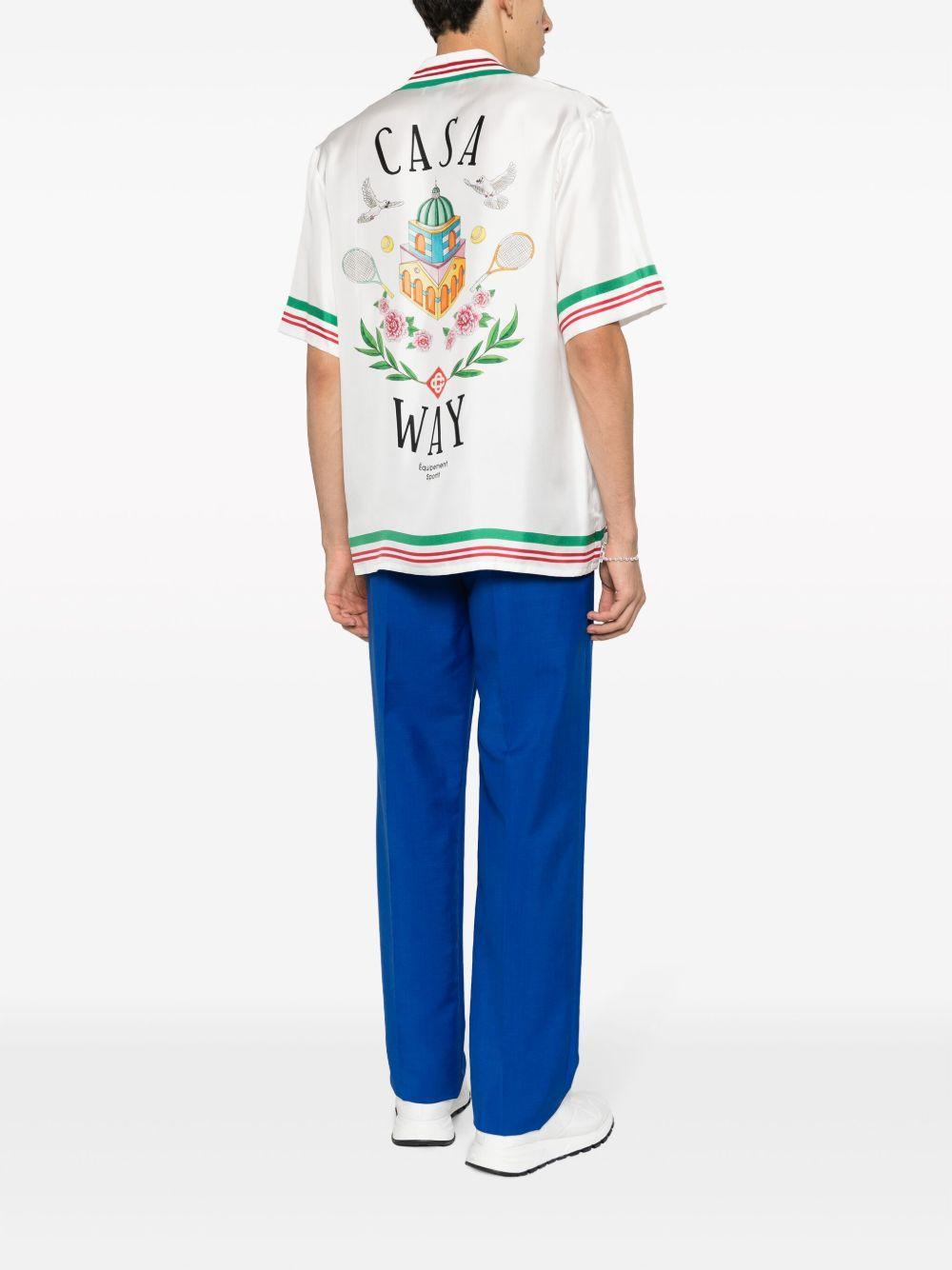 Tennis Club Icon striped silk shirt Product Image