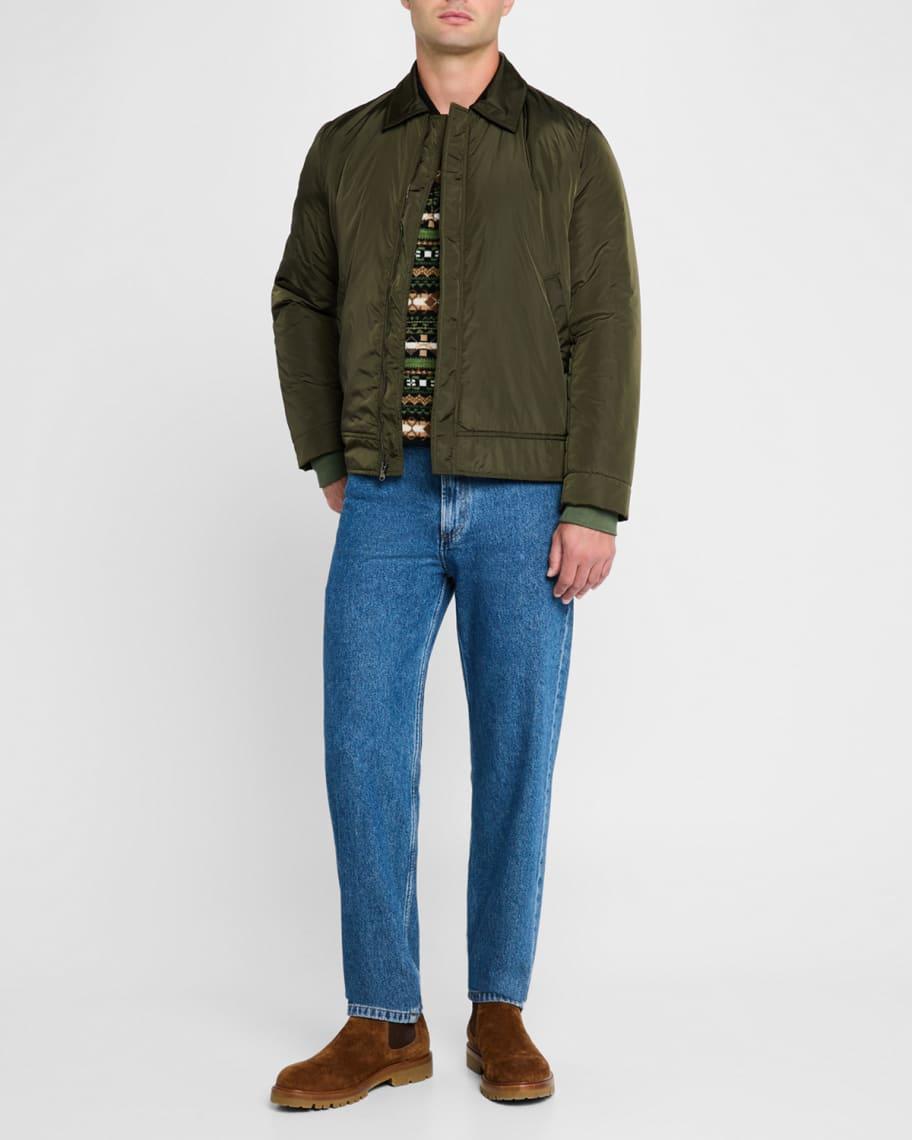 Mens Nylon Full-Zip Bomber Jacket Product Image