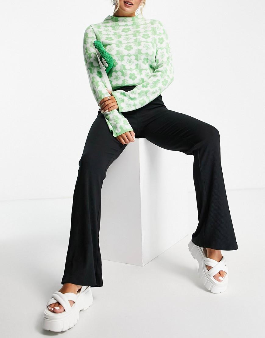 Noisy May flare pants in black Product Image