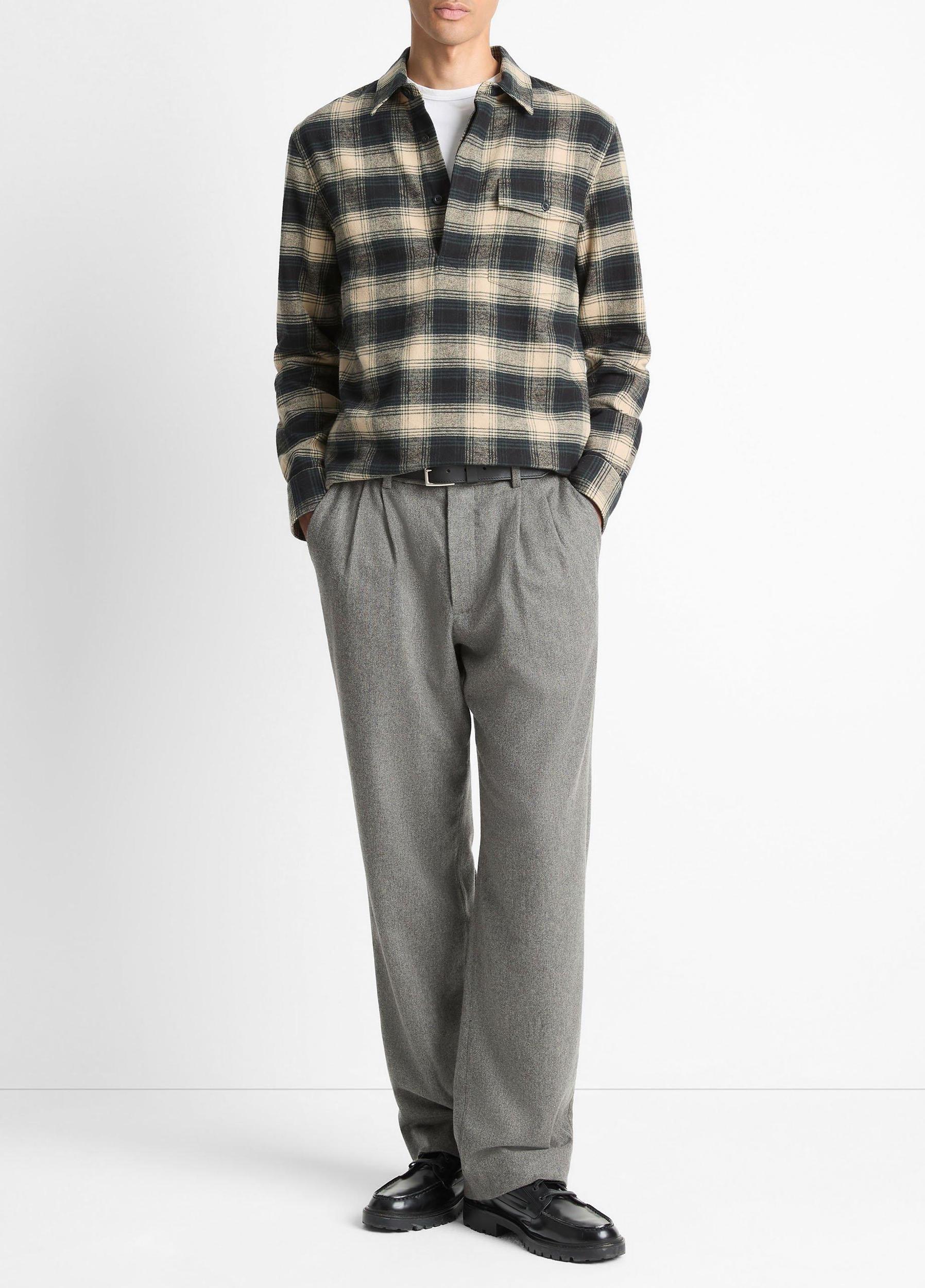 Bowden Plaid Cotton Popover Shirt Product Image